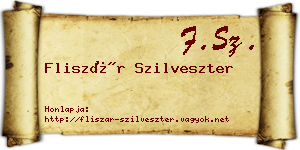 Fliszár Szilveszter névjegykártya