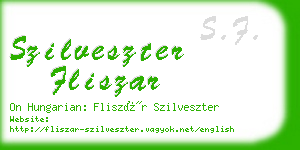 szilveszter fliszar business card